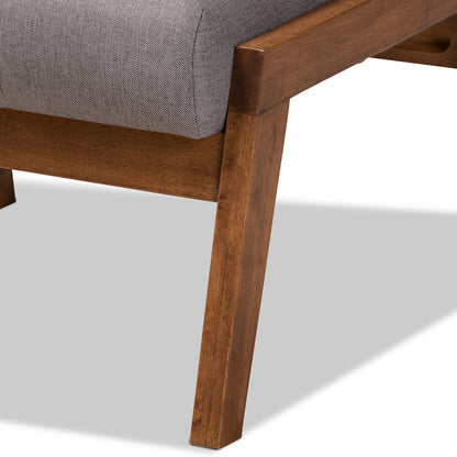 Baxton Studio - Naeva Footstool in Grey/Brown - BBT8040-Grey/Walnut-Footstool view 6
