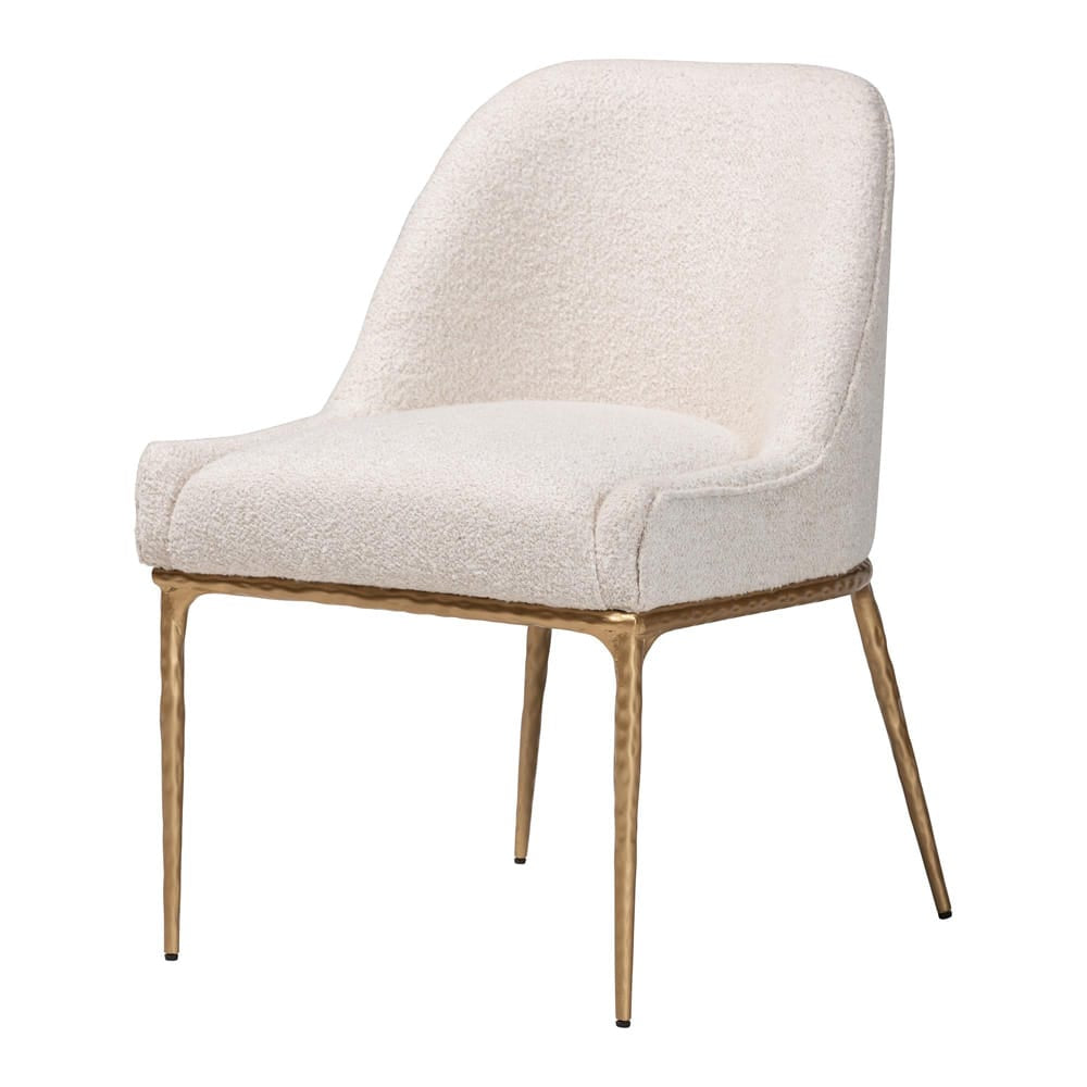 Baxton Studio - Nalima Dining Chair in Ivory/Gold - FUR6888-Upholstered/Metal Frame-DC view 1