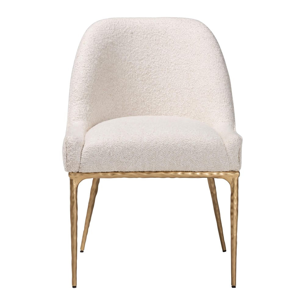 Baxton Studio - Nalima Dining Chair in Ivory/Gold - FUR6888-Upholstered/Metal Frame-DC view 2
