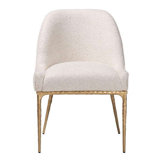 Baxton Studio - Nalima Dining Chair in Ivory/Gold - FUR6888-Upholstered/Metal Frame-DC view 2