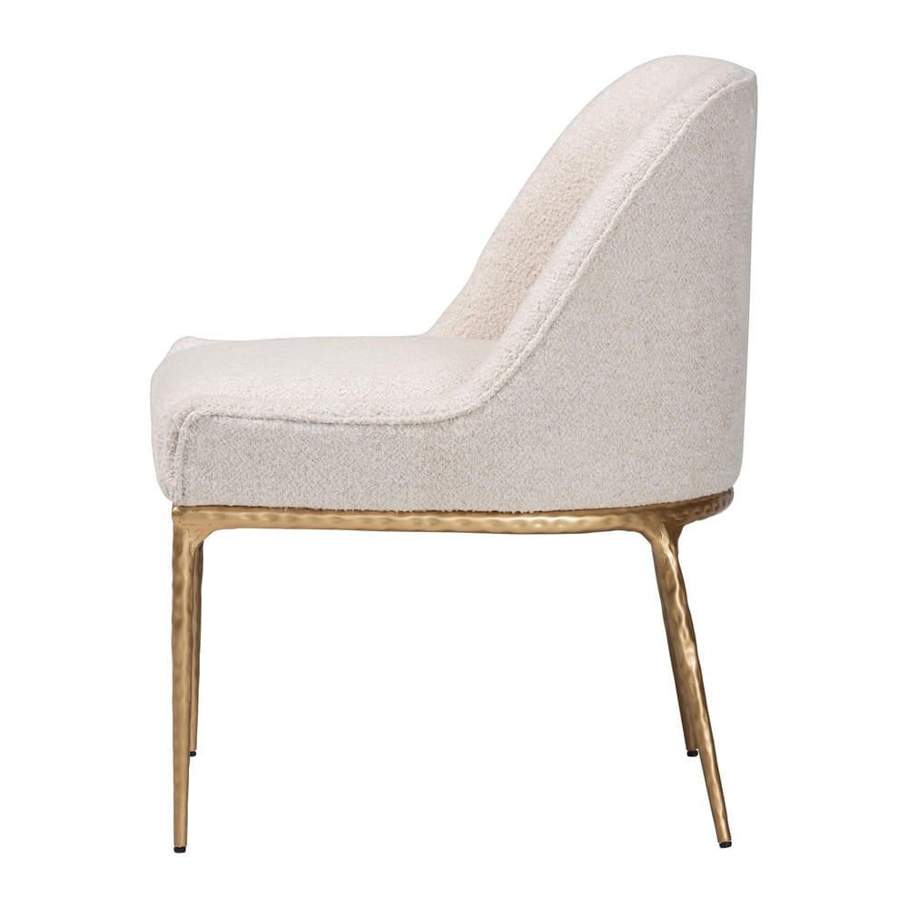 Baxton Studio - Nalima Dining Chair in Ivory/Gold - FUR6888-Upholstered/Metal Frame-DC view 3