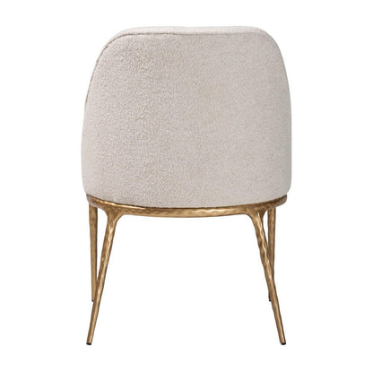 Baxton Studio - Nalima Dining Chair in Ivory/Gold - FUR6888-Upholstered/Metal Frame-DC view 4