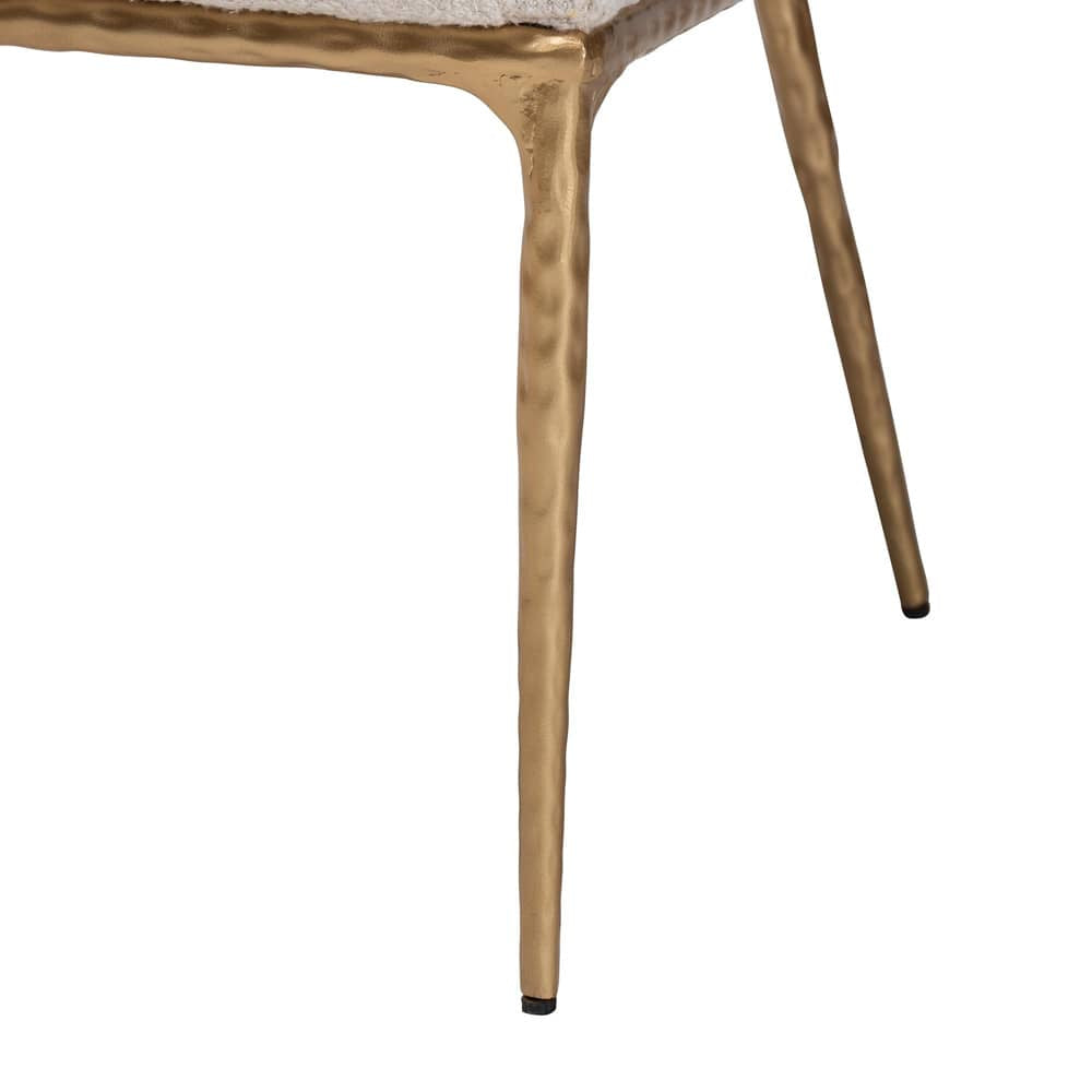 Baxton Studio - Nalima Dining Chair in Ivory/Gold - FUR6888-Upholstered/Metal Frame-DC view 6