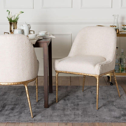 Baxton Studio - Nalima Dining Chair in Ivory/Gold - FUR6888-Upholstered/Metal Frame-DC view 8