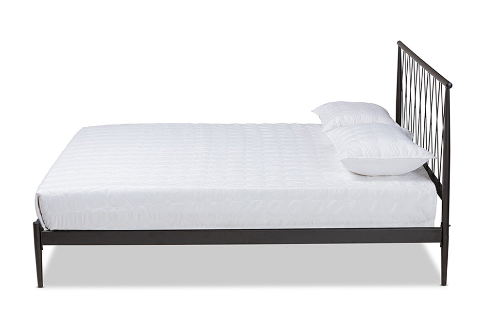 Baxton Studio - NaNo Queen Size Bed - TS-NaNo-Black-Queen view 2