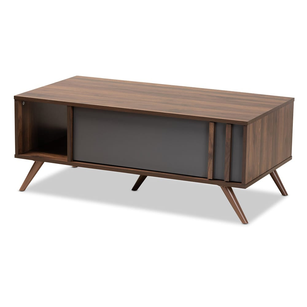 Baxton Studio - Naoki Coffee Table in Grey/Walnut - LV15CFT15140-Columbia/Dark Grey-CT view 1