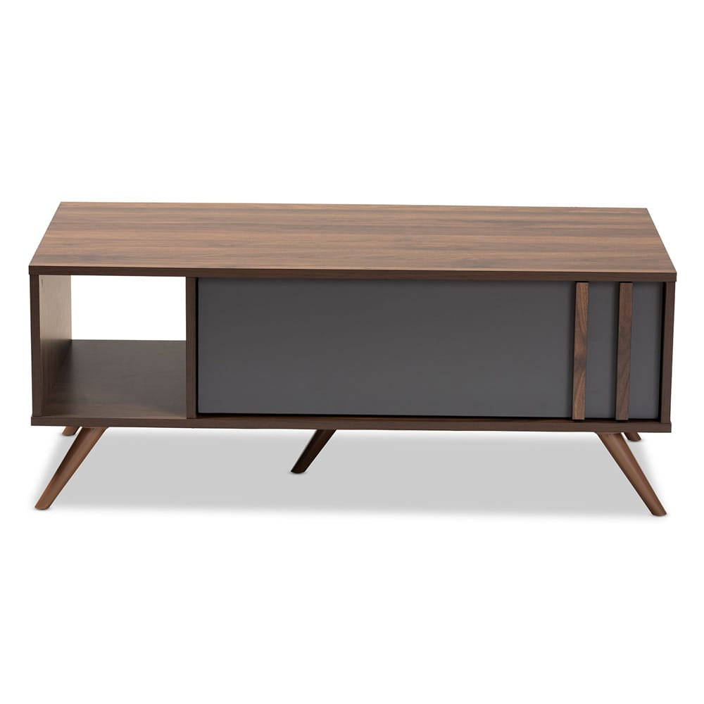 Baxton Studio - Naoki Coffee Table in Grey/Walnut - LV15CFT15140-Columbia/Dark Grey-CT view 3
