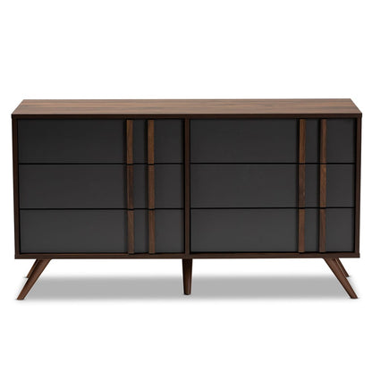 Baxton Studio - Naoki Dresser in Grey/Walnut - LV15COD15231-Columbia/Dark Grey-6DW-Dresser view 3