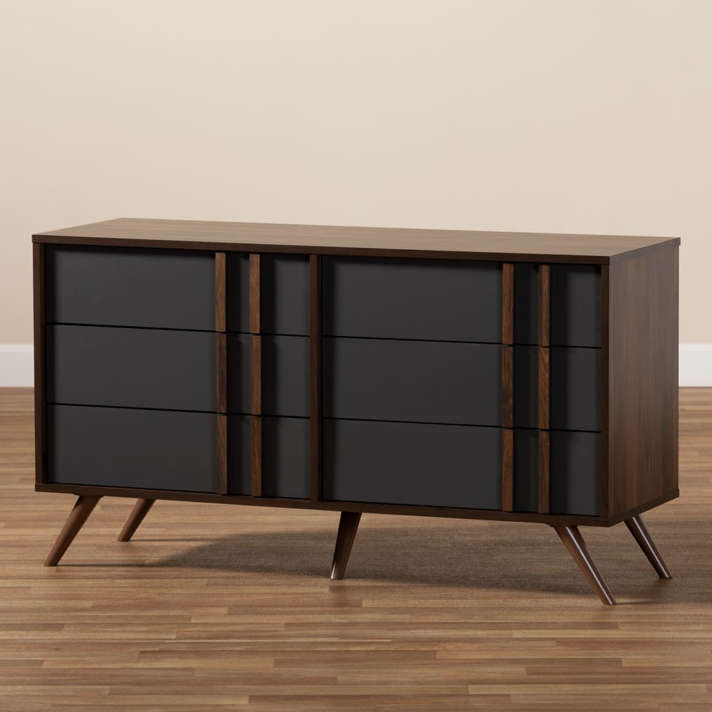 Baxton Studio - Naoki Dresser in Grey/Walnut - LV15COD15231-Columbia/Dark Grey-6DW-Dresser view 8