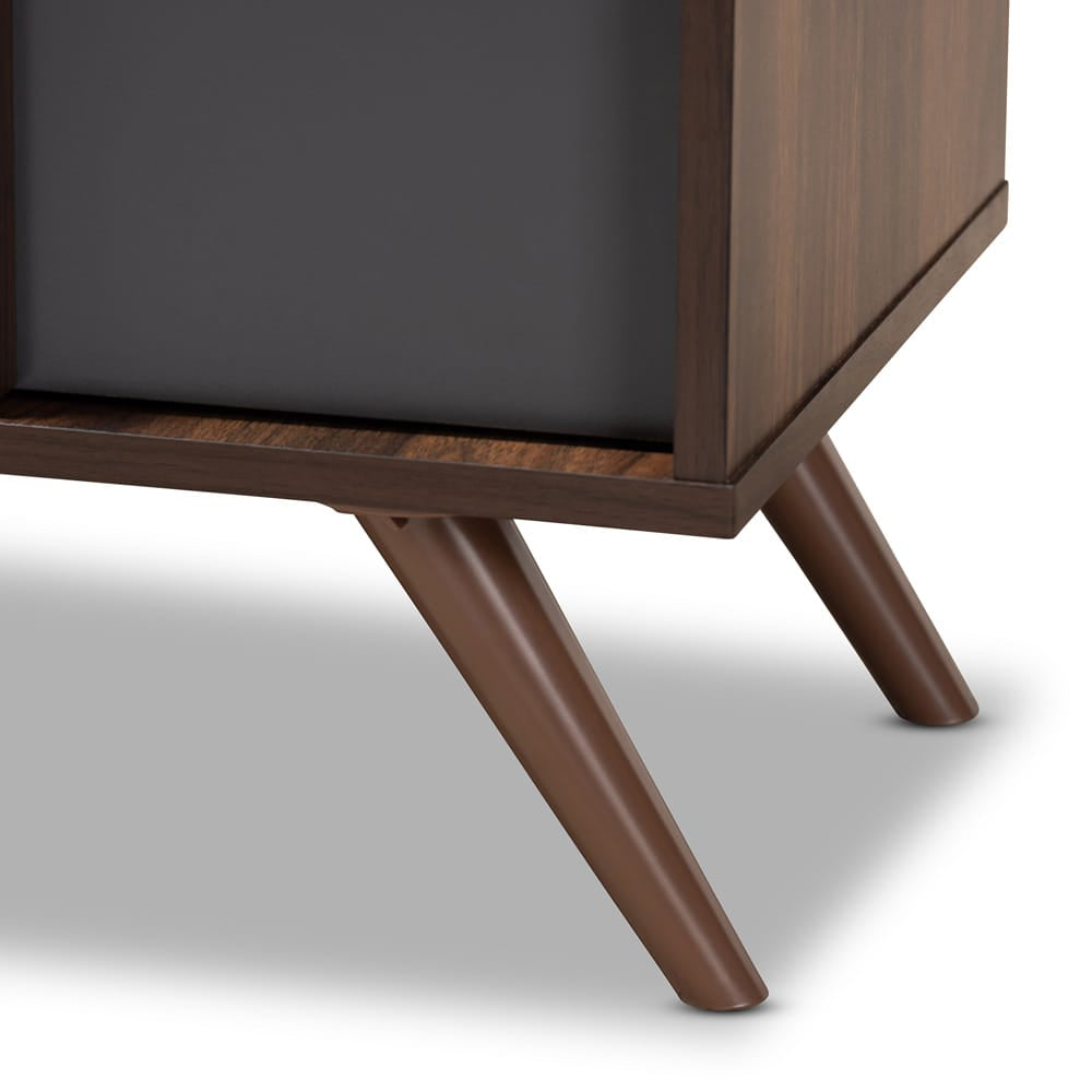 Baxton Studio - Naoki Shoe Cabinet in Grey/Walnut - LV15SC15150-Columbia/Dark Grey-Shoe Cabinet view 6