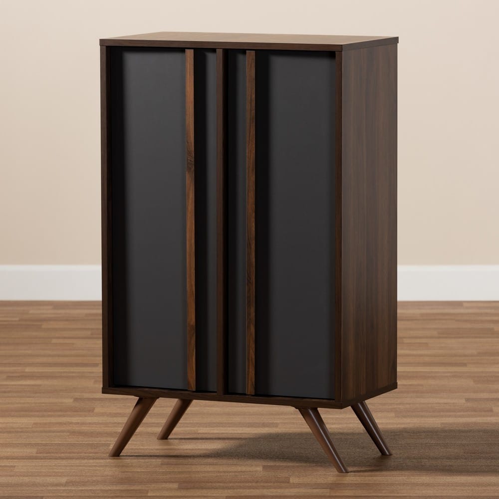 Baxton Studio - Naoki Shoe Cabinet in Grey/Walnut - LV15SC15150-Columbia/Dark Grey-Shoe Cabinet view 9