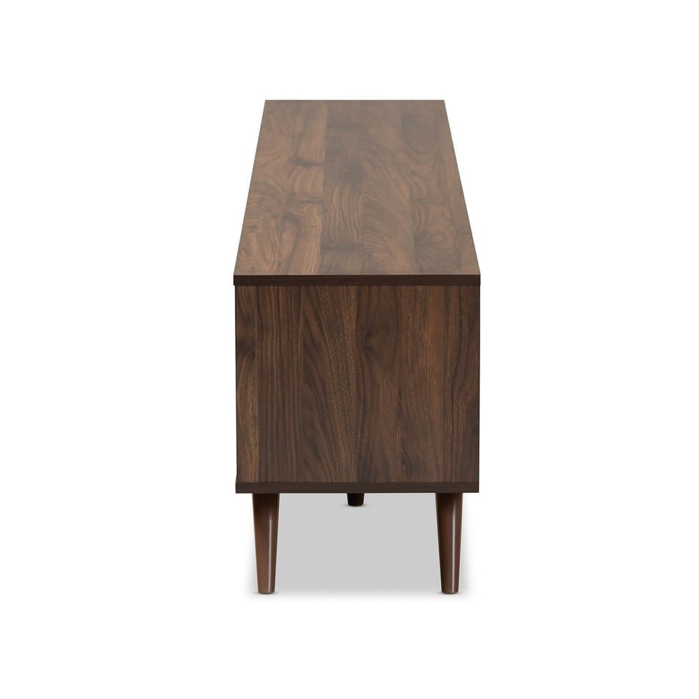 Baxton Studio - Naoki TV Stand in Grey/Walnut - LV15TV15130-Columbia/Dark Grey-TV view 4