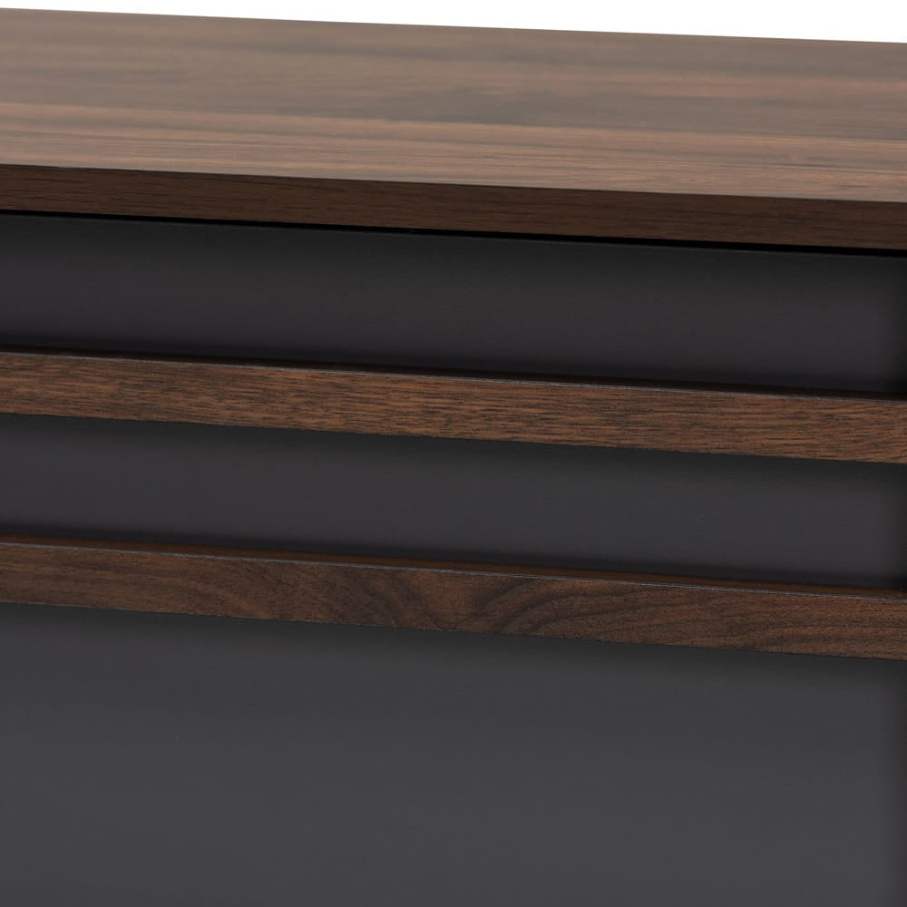 Baxton Studio - Naoki TV Stand in Grey/Walnut - LV15TV15130-Columbia/Dark Grey-TV view 5