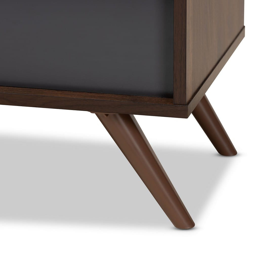 Baxton Studio - Naoki TV Stand in Grey/Walnut - LV15TV15130-Columbia/Dark Grey-TV view 6