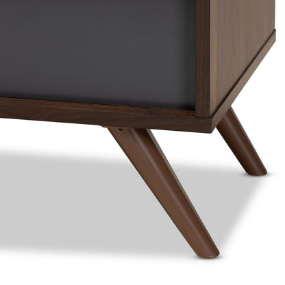 Baxton Studio - Naoki TV Stand in Grey/Walnut - LV15TV15130-Columbia/Dark Grey-TV view 6