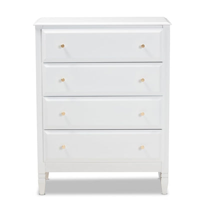 Baxton Studio - Naomi Chest in White/Gold - MG0038-White-4DW-Chest view 3