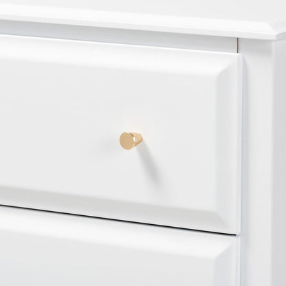 Baxton Studio - Naomi Chest in White/Gold - MG0038-White-4DW-Chest view 5