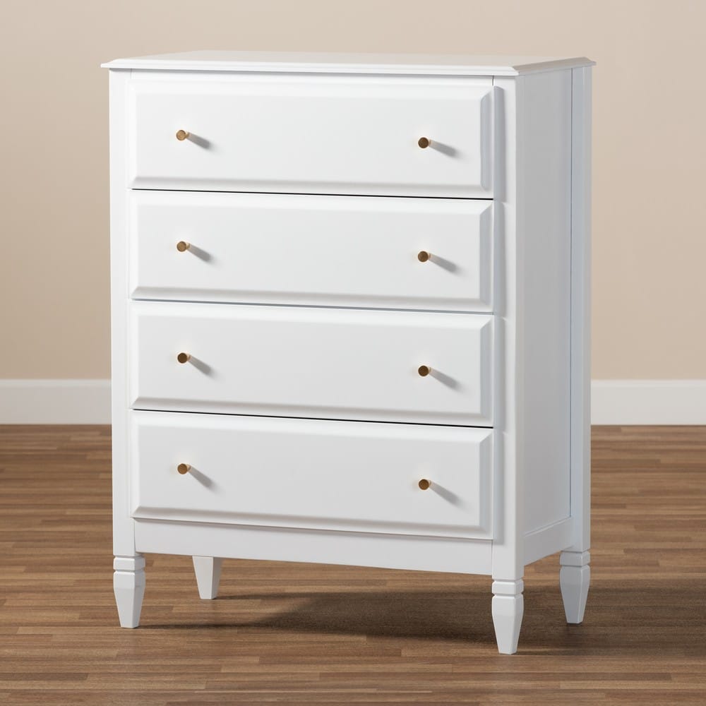 Baxton Studio - Naomi Chest in White/Gold - MG0038-White-4DW-Chest view 8