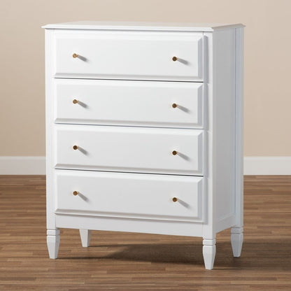 Baxton Studio - Naomi Chest in White/Gold - MG0038-White-4DW-Chest view 8