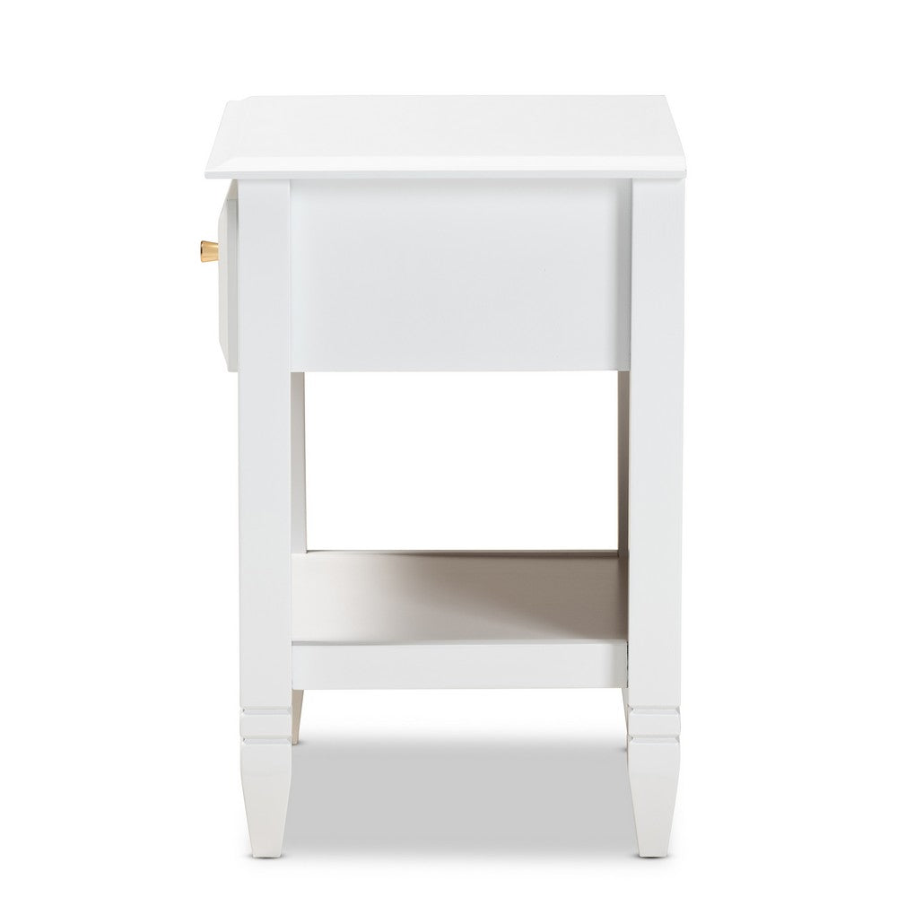 Baxton Studio - Naomi Nightstand in White/Gold - MG0038-White-NS view 4