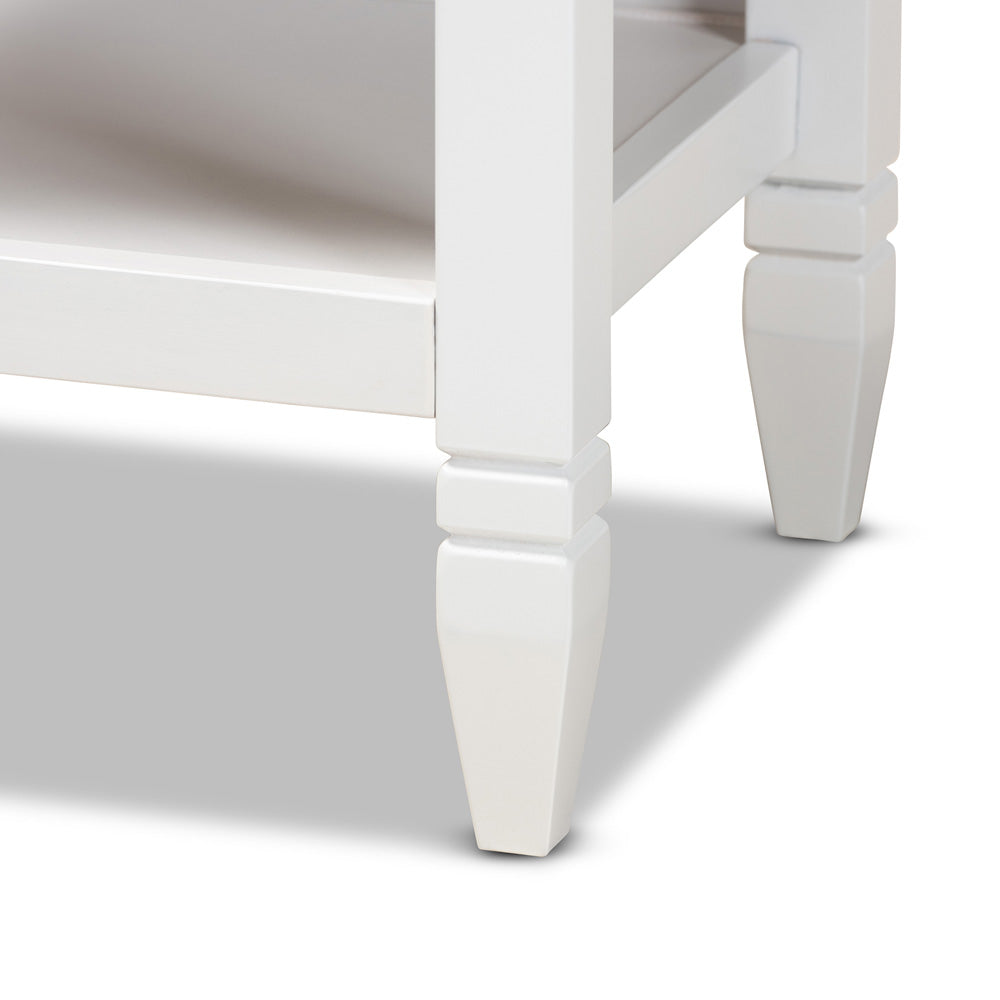 Baxton Studio - Naomi Nightstand in White/Gold - MG0038-White-NS view 6