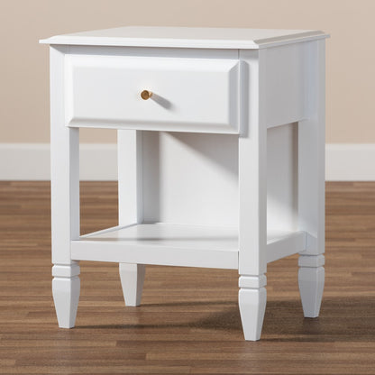 Baxton Studio - Naomi Nightstand in White/Gold - MG0038-White-NS view 8