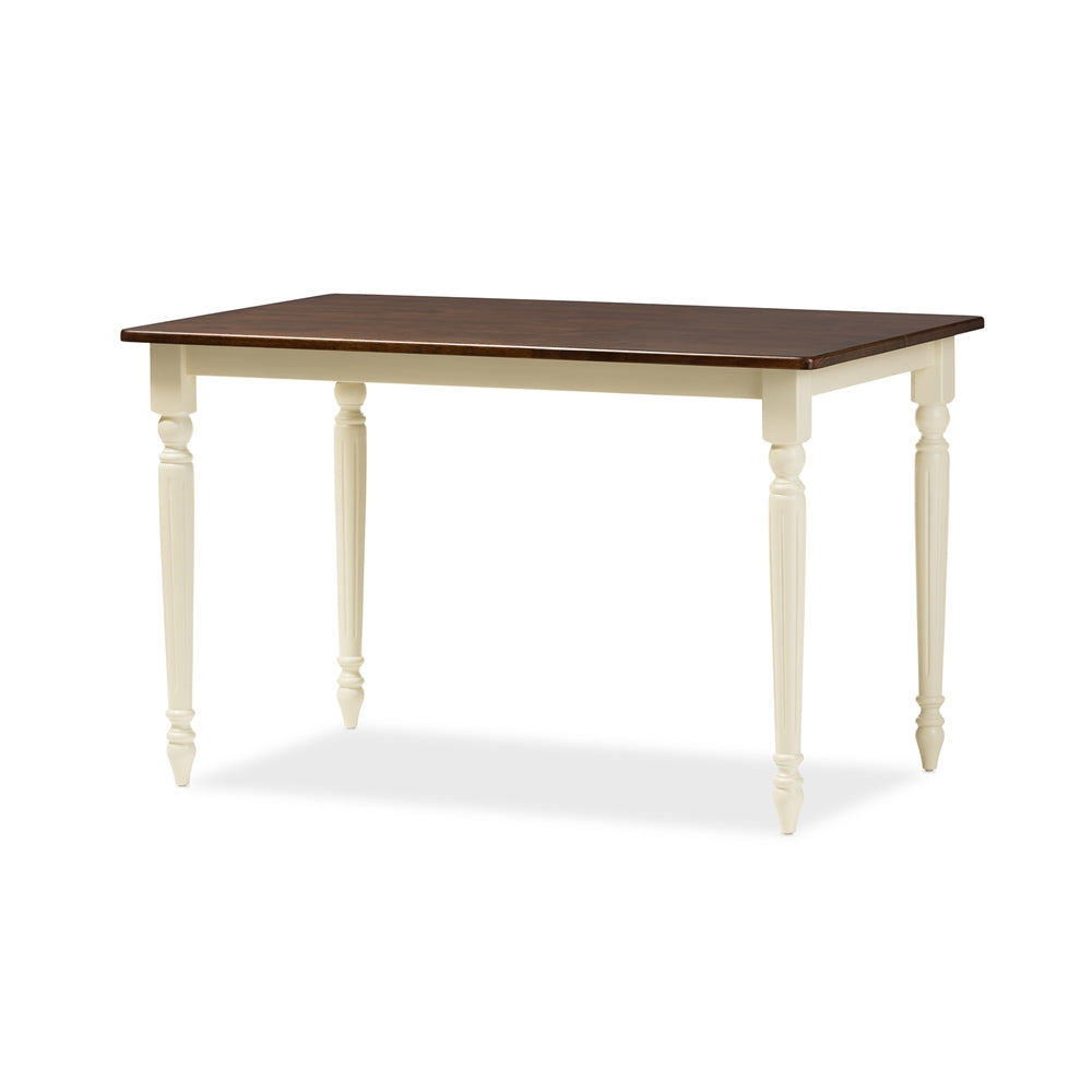 Baxton Studio - Napoleon Dining Table in "Cherry" Brown/Cream - Napoleon-Cherry/Buttermilk-DT view 1