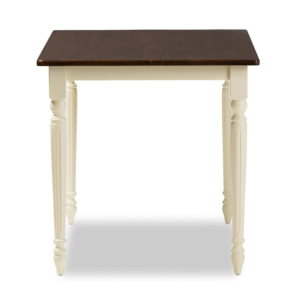 Baxton Studio - Napoleon Dining Table in "Cherry" Brown/Cream - Napoleon-Cherry/Buttermilk-DT view 2