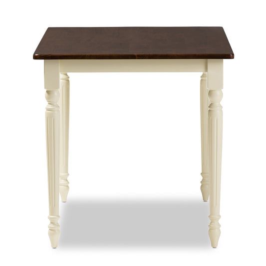 Baxton Studio - Napoleon Dining Table in "Cherry" Brown/Cream - Napoleon-Cherry/Buttermilk-DT view 2