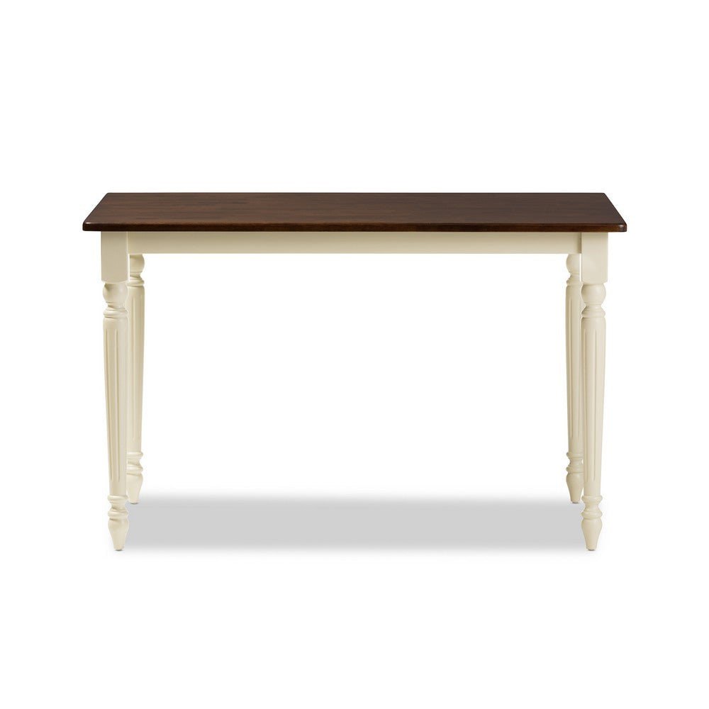 Baxton Studio - Napoleon Dining Table in "Cherry" Brown/Cream - Napoleon-Cherry/Buttermilk-DT view 3