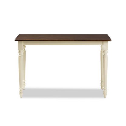 Baxton Studio - Napoleon Dining Table in "Cherry" Brown/Cream - Napoleon-Cherry/Buttermilk-DT view 3