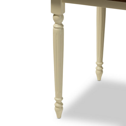 Baxton Studio - Napoleon Dining Table in "Cherry" Brown/Cream - Napoleon-Cherry/Buttermilk-DT view 4