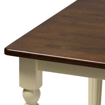 Baxton Studio - Napoleon Dining Table in "Cherry" Brown/Cream - Napoleon-Cherry/Buttermilk-DT view 5