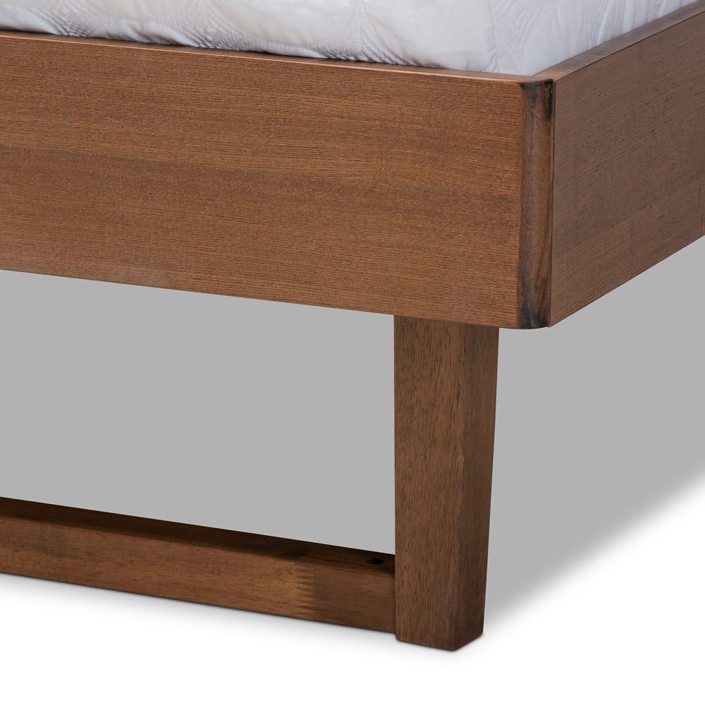 Baxton Studio - Natalia Queen Size Bed in Dark Gray/Walnut - Natalia-Dark Grey/Ash Walnut-Queen view 5