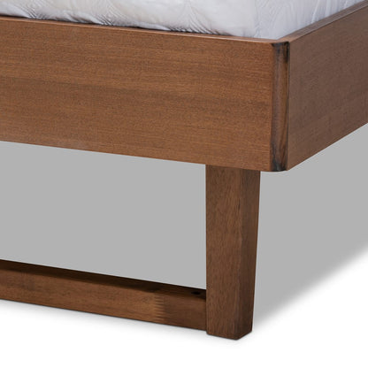 Baxton Studio - Natalia Queen Size Bed in Dark Gray/Walnut - Natalia-Dark Grey/Ash Walnut-Queen view 5