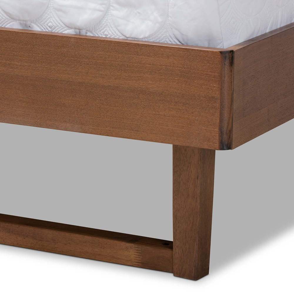 Baxton Studio - Natalia Queen Size Bed in Light Gray/Walnut - Natalia-Light Grey/Ash Walnut-Queen view 5