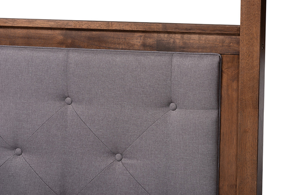 Baxton Studio - Natasha King Size Bed - MG0021-Gray/Walnut-King view 4