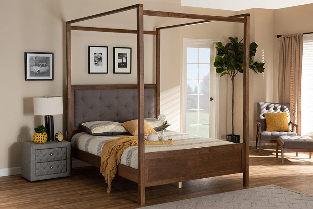 Baxton Studio - Natasha King Size Bed - MG0021-Gray/Walnut-King view 5