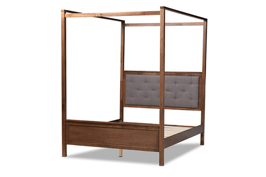 Baxton Studio - Natasha Queen Size Bed - MG0021-Gray/Walnut-Queen view 1