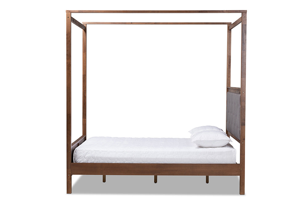 Baxton Studio - Natasha Queen Size Bed - MG0021-Gray/Walnut-Queen view 3