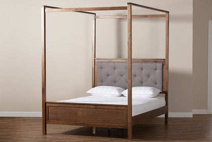 Baxton Studio - Natasha Queen Size Bed - MG0021-Gray/Walnut-Queen view 7