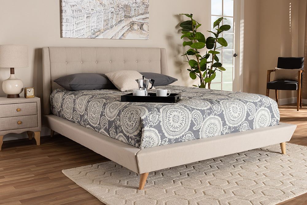 Baxton Studio - Naya King Size Bed - CF9061-Beige-King view 5