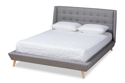 Baxton Studio - Naya King Size Bed - CF9061-Light Grey-King view 1