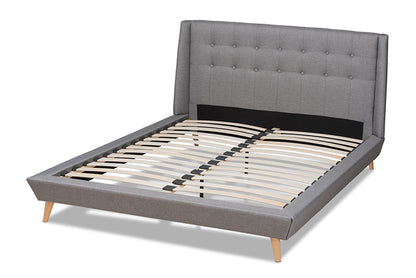 Baxton Studio - Naya King Size Bed - CF9061-Light Grey-King view 3