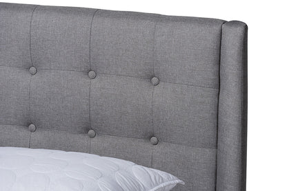 Baxton Studio - Naya King Size Bed - CF9061-Light Grey-King view 4