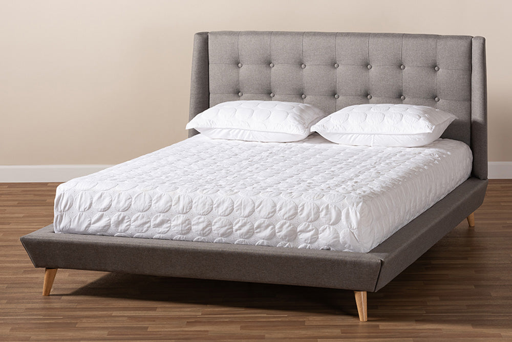 Baxton Studio - Naya King Size Bed - CF9061-Light Grey-King view 7
