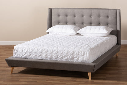 Baxton Studio - Naya King Size Bed - CF9061-Light Grey-King view 7