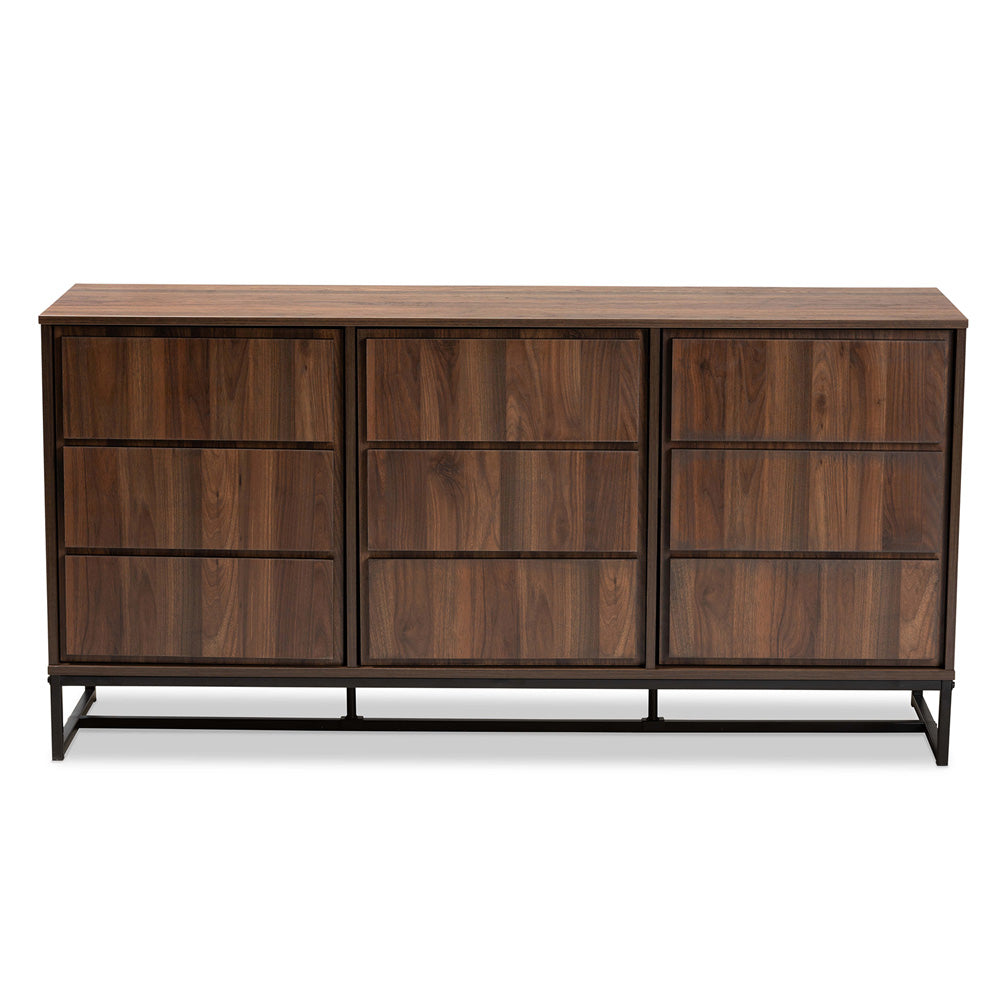Baxton Studio - Neil Sideboard in Walnut Brown/Black - MPC8009-Walnut-Sideboard view 3