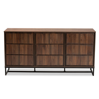 Baxton Studio - Neil Sideboard in Walnut Brown/Black - MPC8009-Walnut-Sideboard view 3