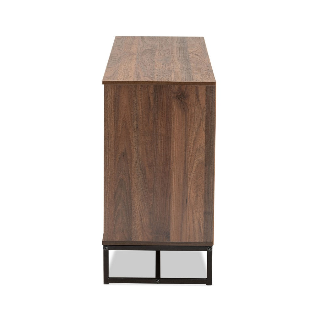 Baxton Studio - Neil Sideboard in Walnut Brown/Black - MPC8009-Walnut-Sideboard view 4